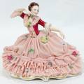 102447 DRESDEN PORCELAIN FIGURE OF BALLERINA IN PINK