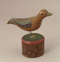 Pennsylvania carved and painted bird on a stump 19th c