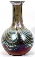 122403 STUDIO ART GLASS VASE SIGNED 1984 H 8 12