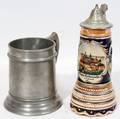 121500 GERMAN HOHENZOLLERN MUSICAL STEIN  PEWTER MUG