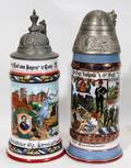 121490 GERMAN REGIMENTAL STEINS 2 WITH LITHOPANES