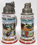 121493 GERMAN REGIMENTAL STEINS 2 WITH LITHOPANES