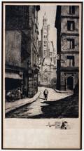 120463 SIGNED ETCHING 1928 SAINT ETIENNE DU MONT