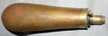 120422 BRASS POWDER FLASK 19TH C L 8