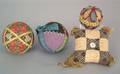 Amish ball shaped fabric pincushion 19th c