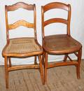 121531 AMERICAN MAPLE  WALNUT SIDE CHAIRS WCANE