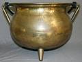 110477 ITALIAN HAMMERED BRASS BASKET H 12 DIA 15
