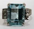 122441 65CT AQUAMARINE AND DIAMOND RING
