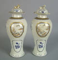 Pair of Chinese export porcelain garnitures and covers 18th c