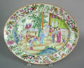 Rose medallion oval platter 19th c