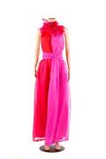 Vintage Givenchy Magenta  Red Silk Chiffon Gown