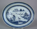 Canton oval well and tree meat platter early 19th c