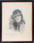 122554 HOWARD CHANDLER CHRISTY PENCIL DRAWING 1932