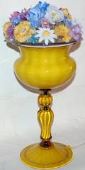122540 VENETIAN GLASS COMPOTE FORM TABLE LAMP H 20