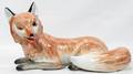 122523 ITALIAN MAJOLICA FOX H 10 L 19 D 8