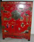 121559 CHINESE LACQUER TWODOOR CABINETS C 1900