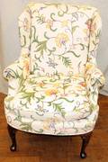 120519 KINDEL WINGED BACK UPHOLSTERED ARM CHAIR