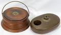 110522 BRASS WOOD  COPPER FOOTWARMERS ANTIQUE TWO