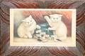 110508 CURRIER  IVES PRINT MY LITTLE WHITE KITTENS