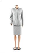 Jil Sander Architectural Gray Wool Skirt Suit