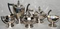 102519 SILVER PLATE TEA SET FIVE PIECES