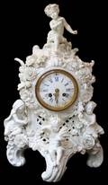 122502 PORCELAIN CASE MANTEL CLOCK H 19 W 12