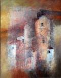 120525 DECORATIVE PRINT ON CANVAS 52 X 40 VILLAGE