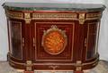 120512 FRENCH MARQUETRY MARBLE TOP COMMODE H 44