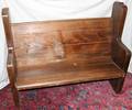 122590 OAK PEW ANTIQUE H 38 W 49 D 21
