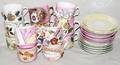 121600 GERMAN LUSTER CUPS  SAUCERS C 1900 14 SETS