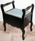 111649 ENGLISH PAINTED BLACK WOOD COMMODE CHAIR