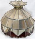 110535 LEADED STAINED GLASS CHANDELIER H 13 DIA 16