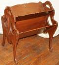 102562 CARVED WALNUT MAGAZINE RACK 1930 H 22 W 17