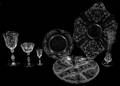 122531 ETCHED CRYSTAL GROUPING 32 PIECES