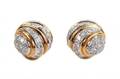 18k Two Tone Gold  Diamond Earrings