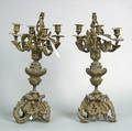 Pair of French brass candelabra