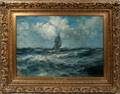 122011 ROBERT HOPKIN OIL ON CANVAS STORMY SEAS