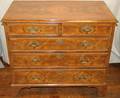 122030 ENGLISH WALNUT CHEST OF FIVE DRAWERS 19TH C