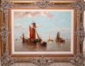 122005 AUGUSTE HENRI MUSIN OIL SAILBOATS IN HARBOR