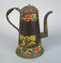 Black tole teapot 19th c