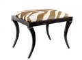 Zebra Print Tabouret with Black Wooden Base