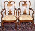 120003 QUEEN ANN WALNUT ARM CHAIRS C 1900 PAIR