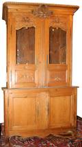 112011 CARVED OAK COUNTRY FRENCH CABINET 19TH C