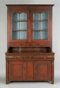 Pennsylvania poplar twopart Dutch cupboard ca 1830