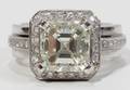 112045 ASCHER CUT 408 CT DIAMOND WHITE GOLD RING