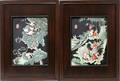 111029 CHINESE PAINTED PORCELAIN PLAQUES 12 X 9