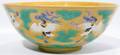 111025 CHINESE CERAMIC BOWL CRANE MOTIF H 4 14