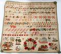 110014 NEEDLEWORK SAMPLER INITIALED CA DATED 1845