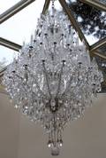 122056 CZECHOSLOVAKIAN 34 LIGHT CRYSTAL CHANDELIER
