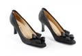 Pair of Nearly New Black Satin Prada Evening Pumps